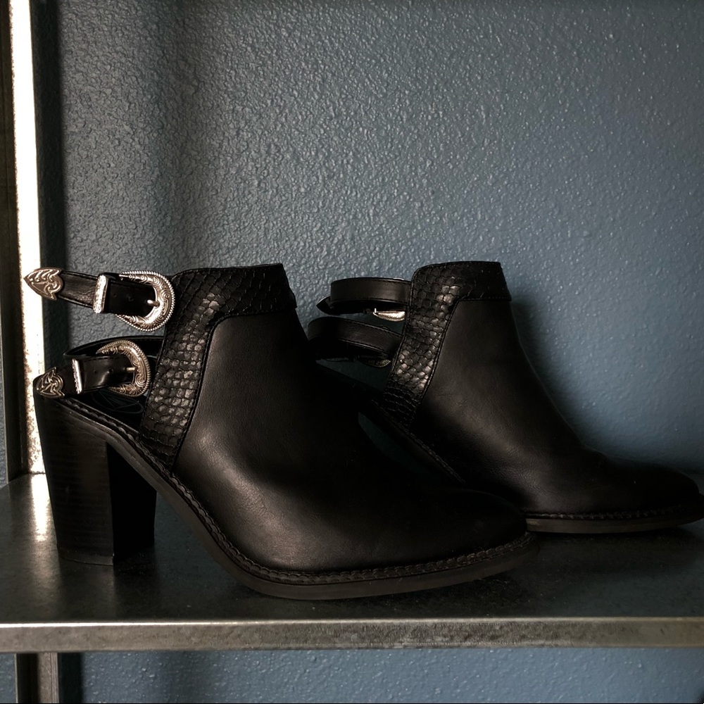 Missguided Black Western Detailed Booties